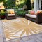 World Rug Gallery Tropical Leaves Nature Inspired Indoor/Outdoor Area Rug 5' x 7' Yellow 4030YELLOW5X7 - alternate 10